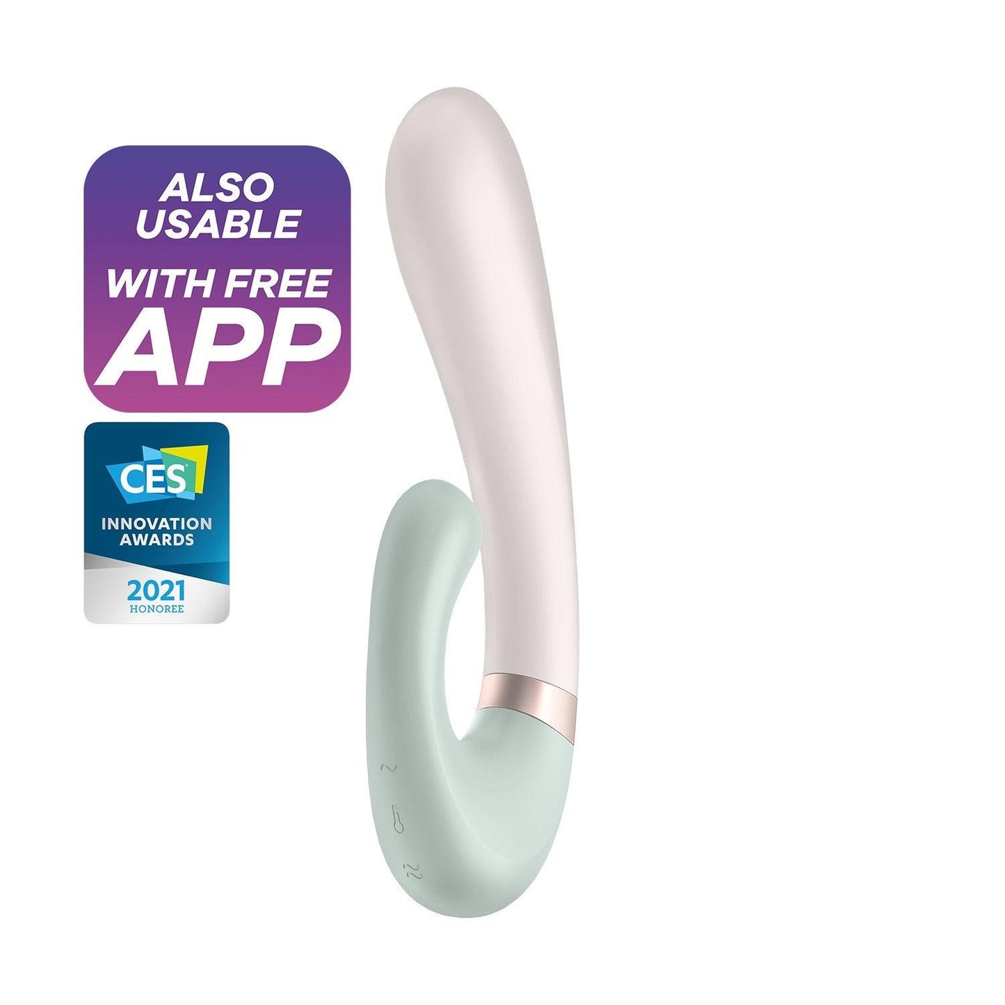 Vibrator cu Functie de Incalzire, Control prin Aplicatie, Placeri Supreme, Satisfyer Heat Wave, Verde - Amoroso