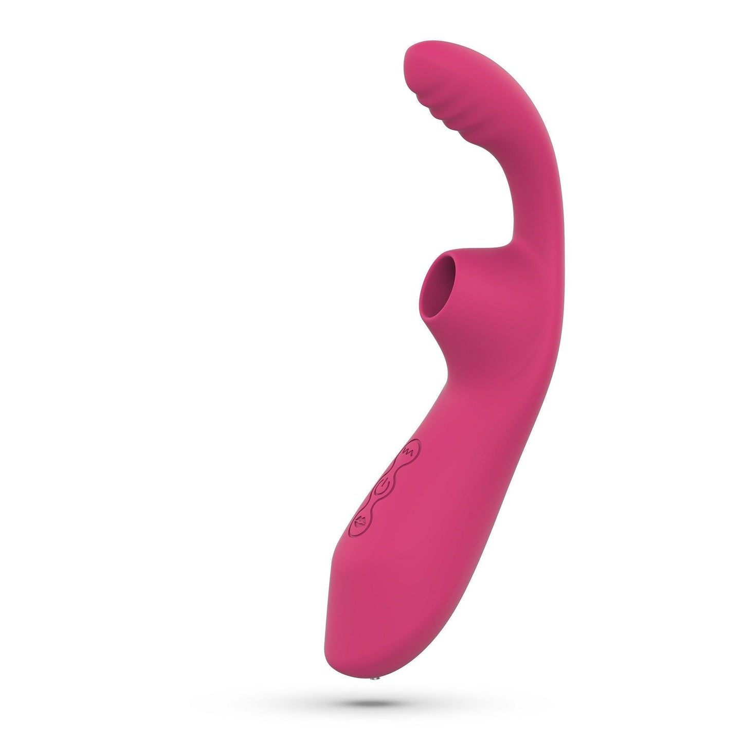 Vibrator Clitoridian si Vaginal 2-in-1, Vibratii si Suctiune pentru Placere Intensa, Crushious Cyran, Roz - Amoroso