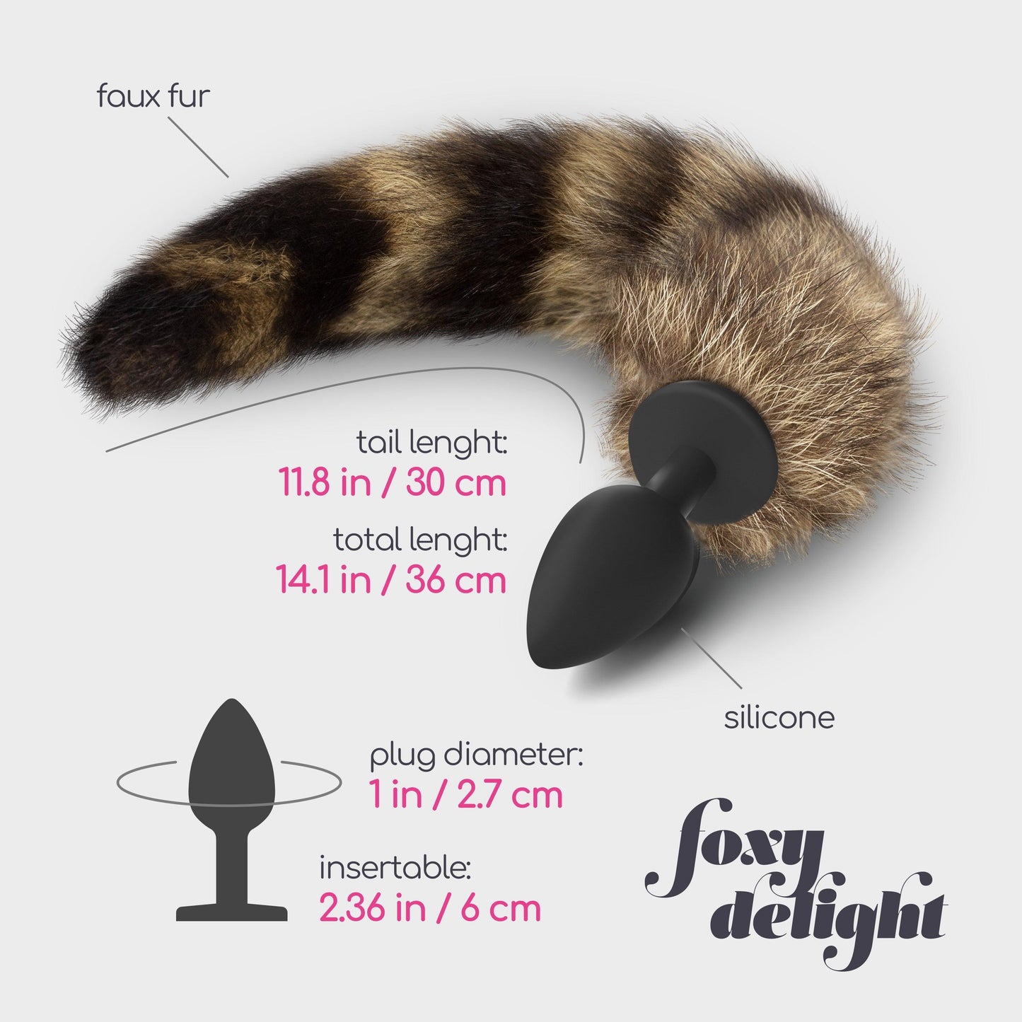 Dop Anal cu Coada Foxy Delight din Silicon, Placere Senzuala si Eleganta in Jocurile de Rol, Negru - Amoroso