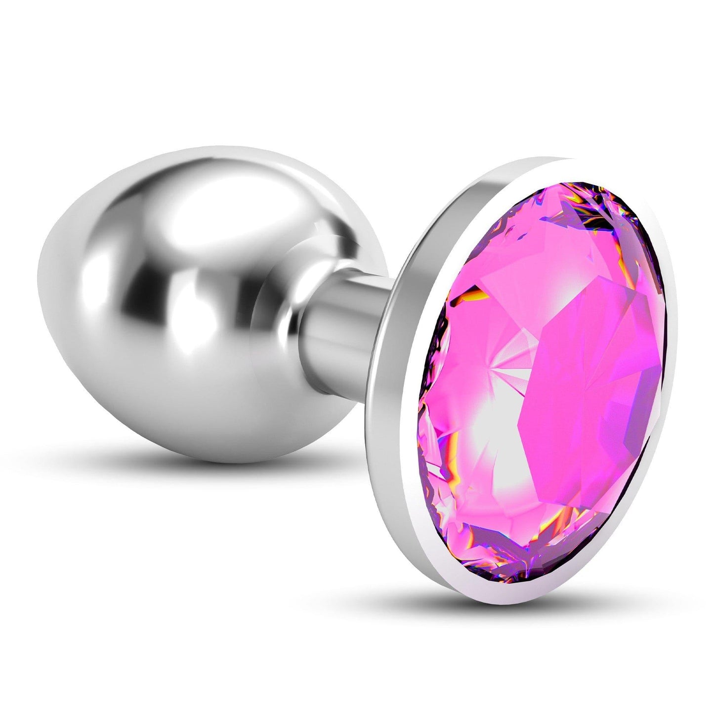 Dop Anal Medium cu Cristal, Rafinament si Placere in Fiecare Moment, 7x3.3 cm, Crushious, Argintiu - Amoroso
