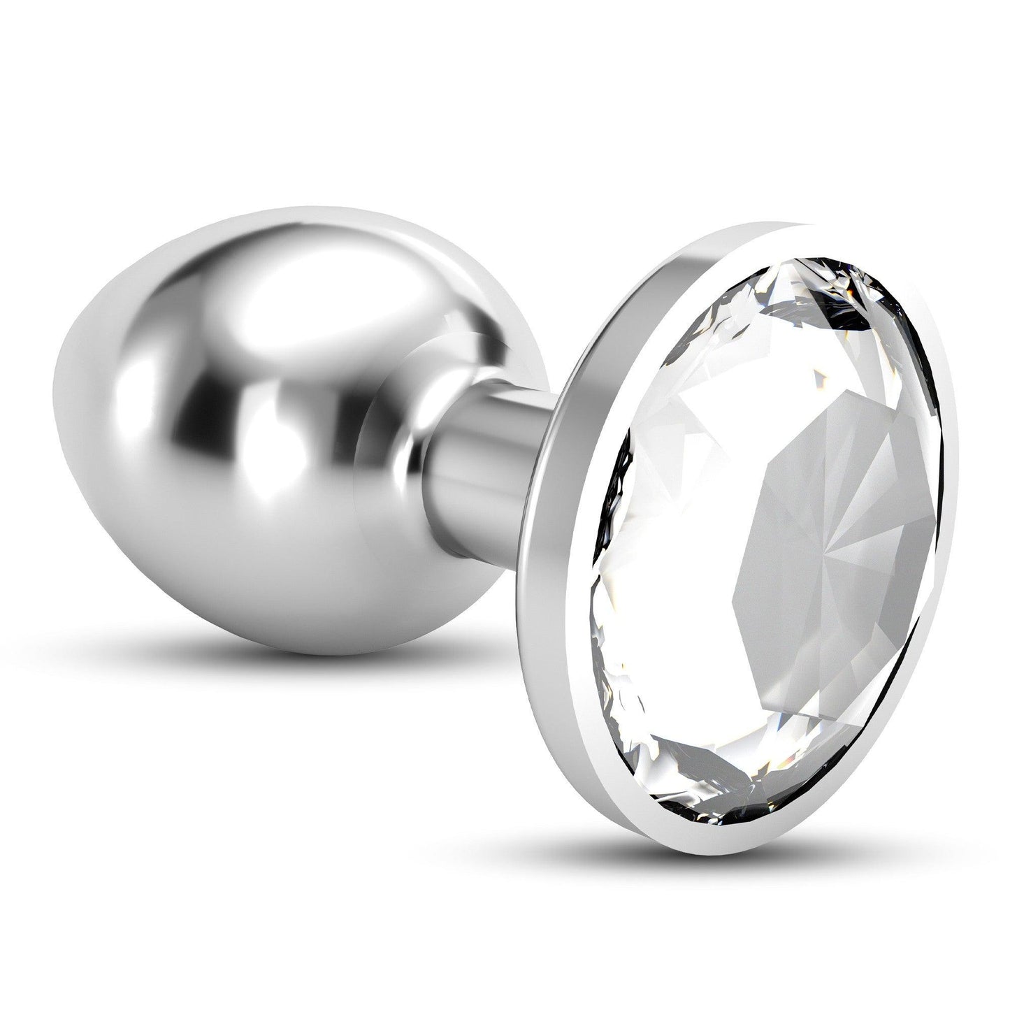 Dop Anal Small cu Cristal, Rafinament si Placere in Fiecare Moment, 6x2.7 cm, Crushious, Argintiu - Amoroso