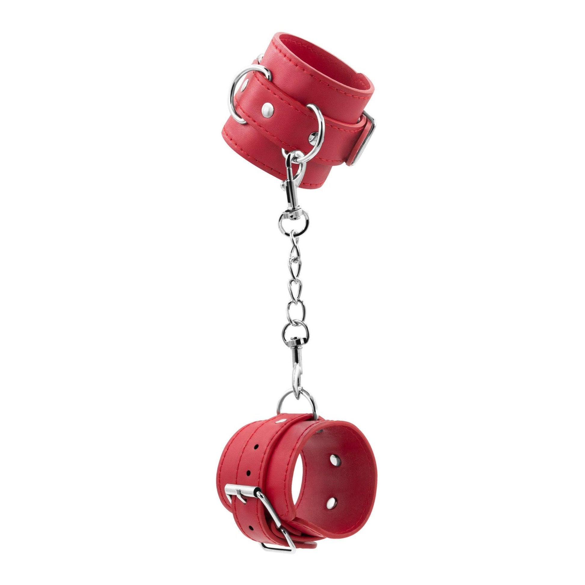 Catuse BDSM din Piele Ecologica "Bondage Love", Eleganta si Control in Momentele Intime, Crushious, Rosu - Amoroso