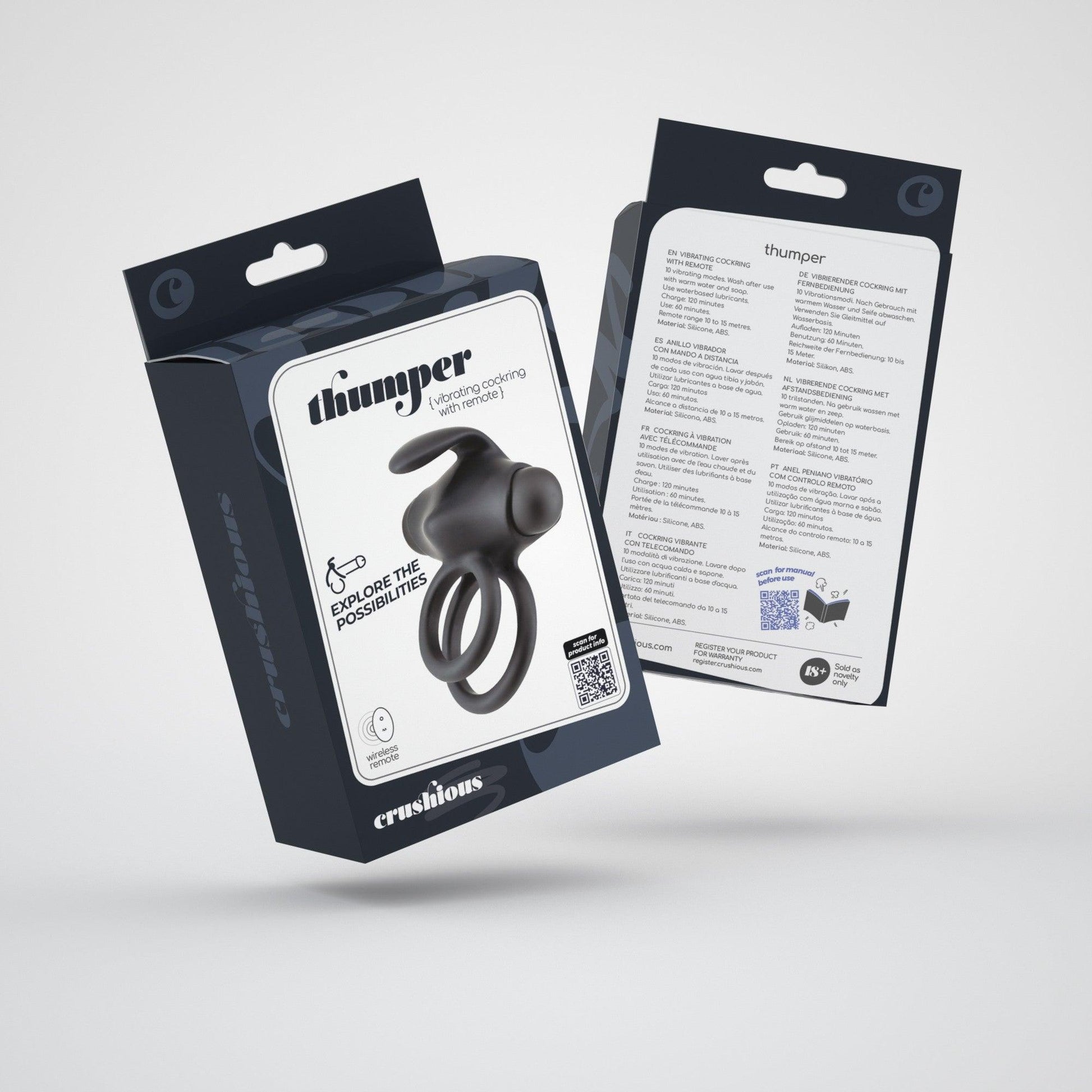Inel Penian Vibrator cu 10 Moduri de Vibratie, Telecomanda pentru Placere Intensa si Versatilitate in Dormitor, Negru - Amoroso