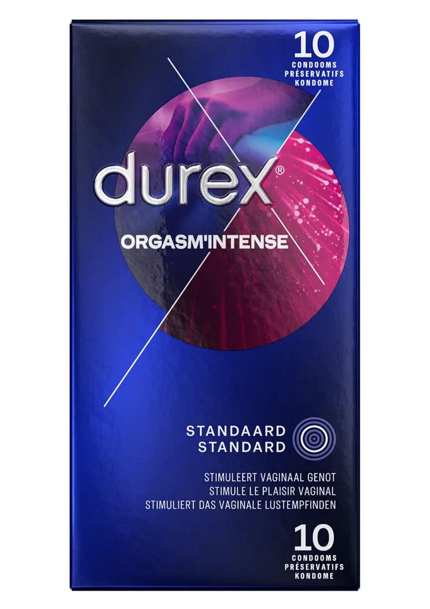 Prezervativ Stimulante cu Gel Desirex™, pentru Placere Intensificata, Durex Orgasm' Intense, 10 Bucati - Amoroso