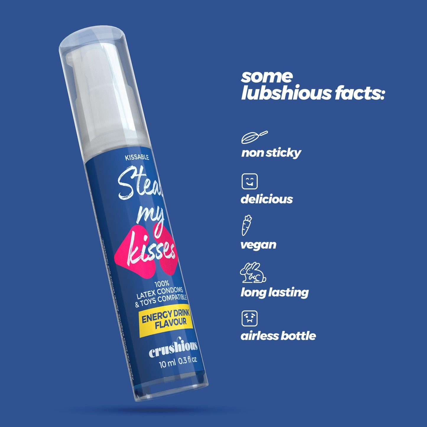 Lubrifiant Gel, Aroma de Bautura Energetica, pentru Momente Electrizante, Steal My Kisses, 10ml - Amoroso