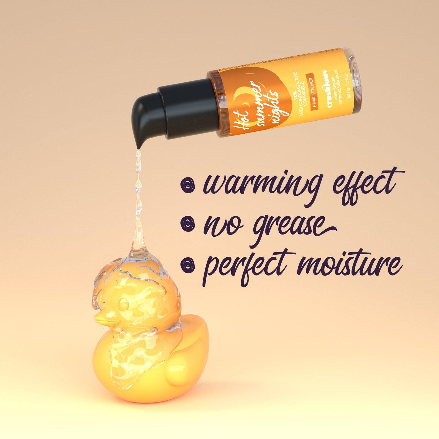 Lubrifiant Pe Baza de Apa, Efect de Incalzire, Compatibil cu Prezervative si Jucarii, Crushious Hot Summer Nights, 50 ml - Amoroso