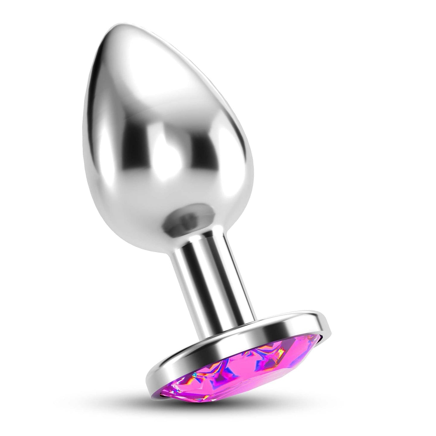 Dop Anal Medium cu Cristal, Rafinament si Placere in Fiecare Moment, 7x3.3 cm, Crushious, Argintiu - Amoroso