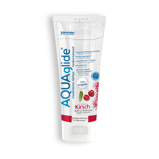 Lubrifiant Pe Baza de Apa cu Aroma de Cirese, Testat Dermatologic, AQUAglide Cherry 100ml - Amoroso
