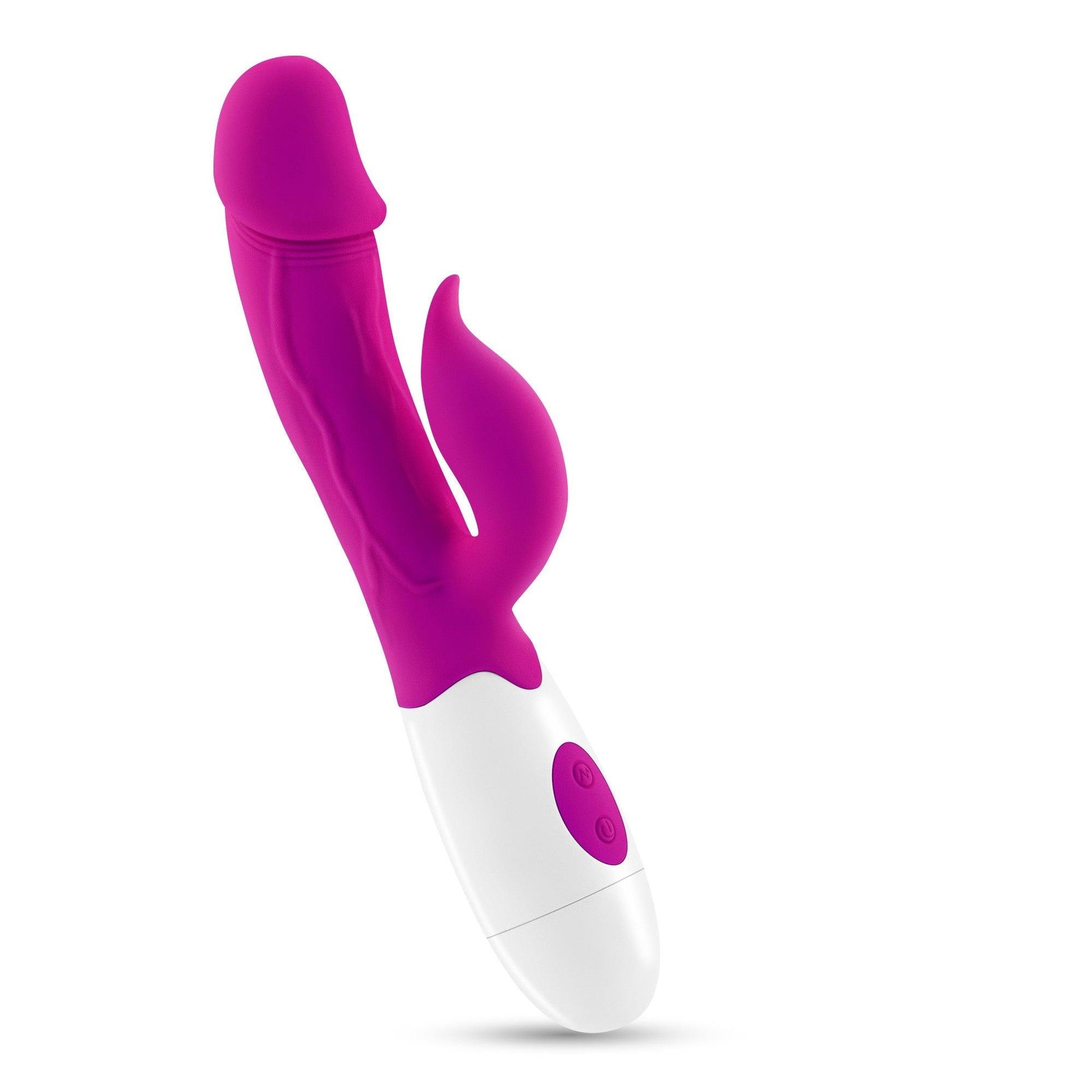 Vibrator Mochi Rabbit + Lubrifiant, 30 de Functii pentru Placere Duala si Intensa Crushious, Mov/ Alb - Amoroso