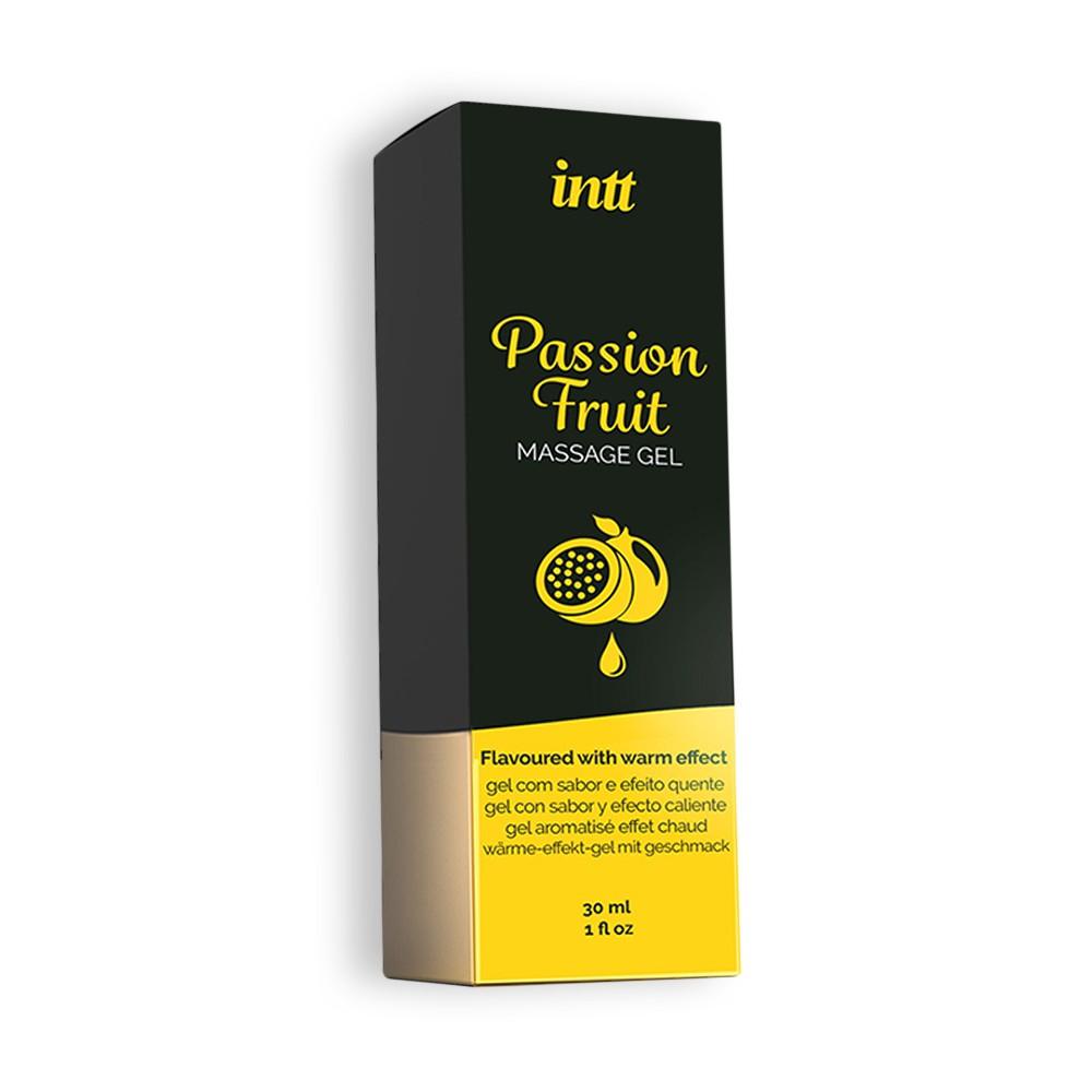 Gel de Masaj Comestibil cu Efect de Incalzire, Aroma Exotica de Fructul Pasiunii, Intt Passion Fruit, 30 ml - Amoroso