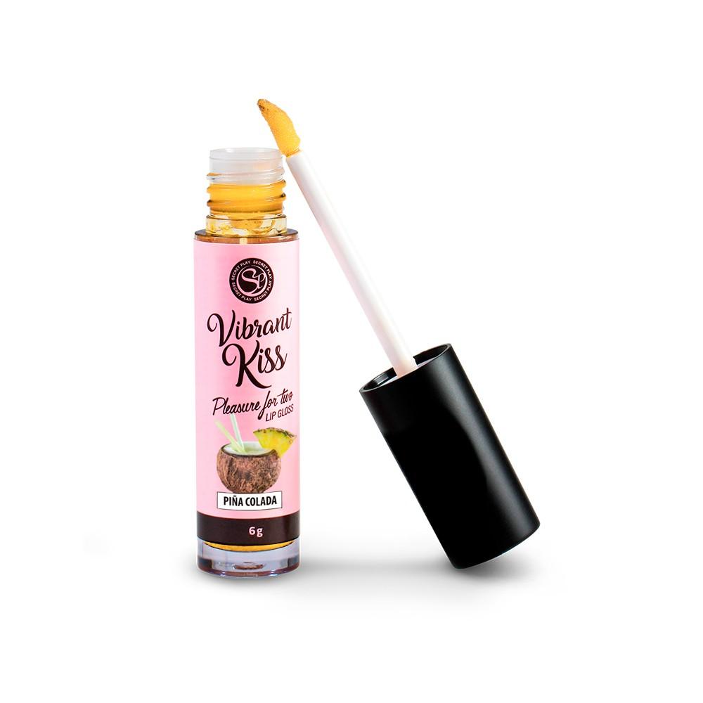 Luciu de buze Piña Colada, Buze Catifelate cu Aroma Exotica, Vibrant Kiss, 6 ml - Amoroso