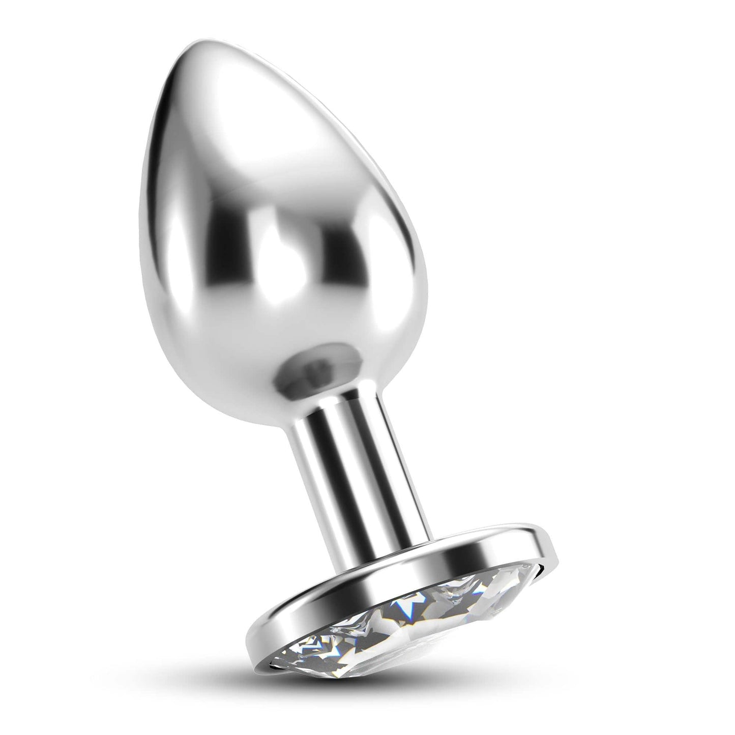 Dop Anal Small cu Cristal, Rafinament si Placere in Fiecare Moment, 6x2.7 cm, Crushious, Argintiu - Amoroso