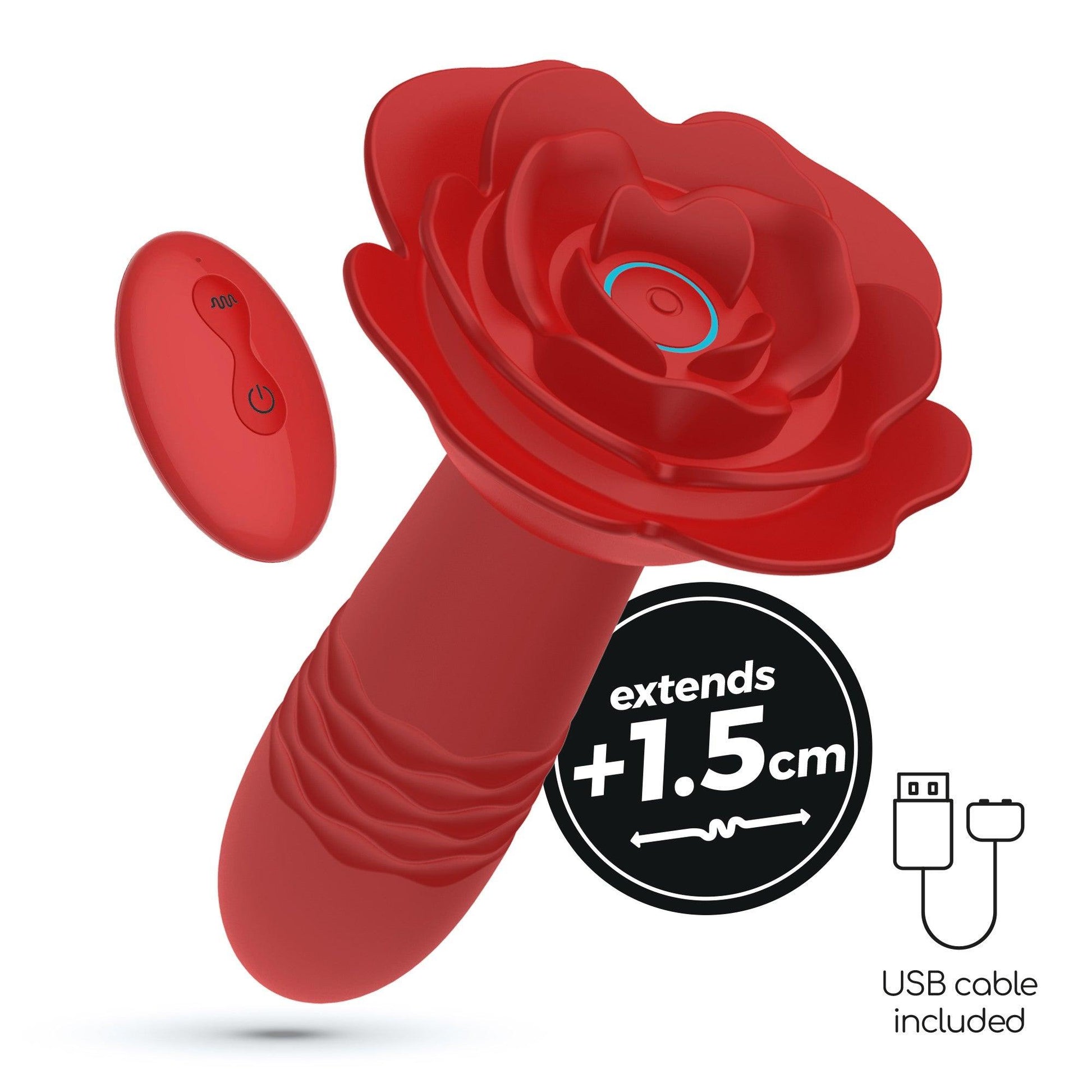 Plug Anal Romeo cu Functie de Extindere, 10 Moduri de Vibratie si Telecomanda, Rosu - Amoroso