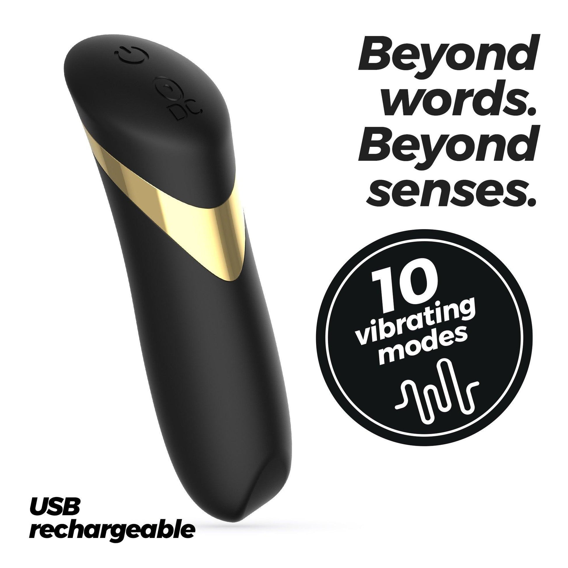 Vibrator Bullet Reincarcabil, Putere, Eleganta si Placere Discreta, Crushious, Negru - Amoroso