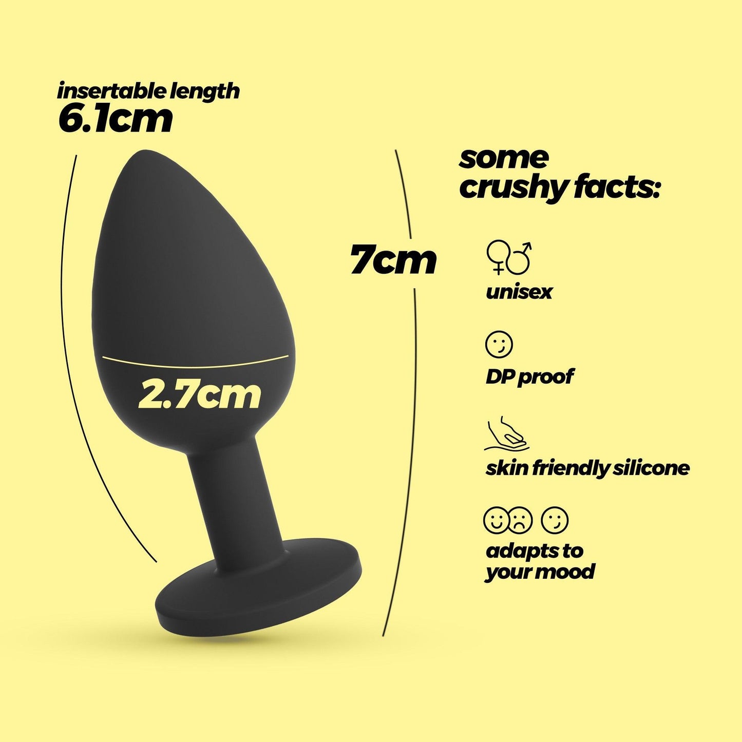 Plug Anal Mic cu 4 Bijuterii Schimbabile, Eleganta si Versatilitate, 7x2.7 cm, Crushious Camileo, Multicolor - Amoroso
