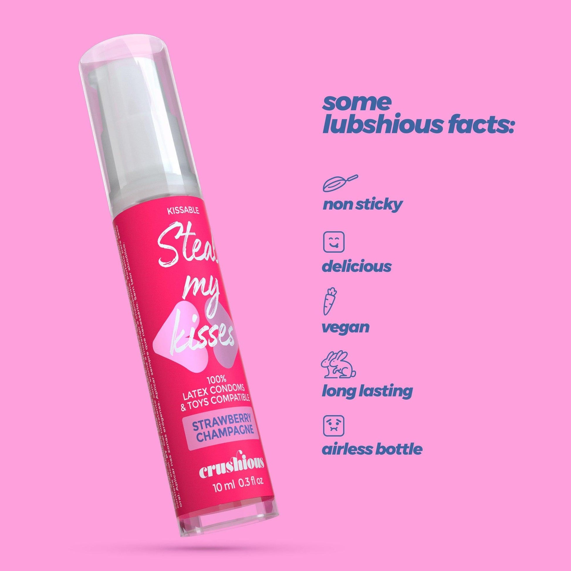 Lubrifiant cu Aroma de Capsuni si Sampanie, Perfect pentru Momente Dulci si Senzuale, 10ml - Amoroso