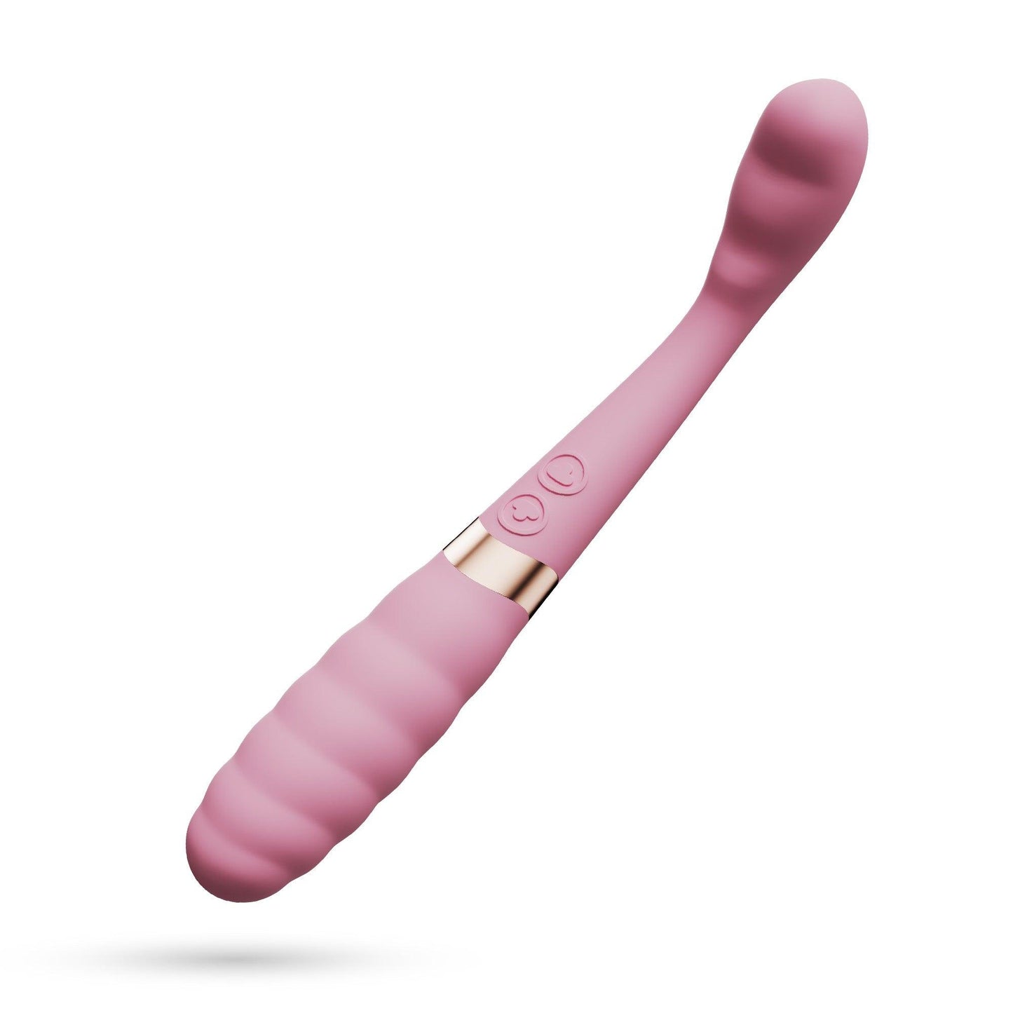 Vibrator Dual-End Flexibil, Stimulare G-Spot si Clitoridiana, Crushious Pixie, Roz/ Auriu - Amoroso