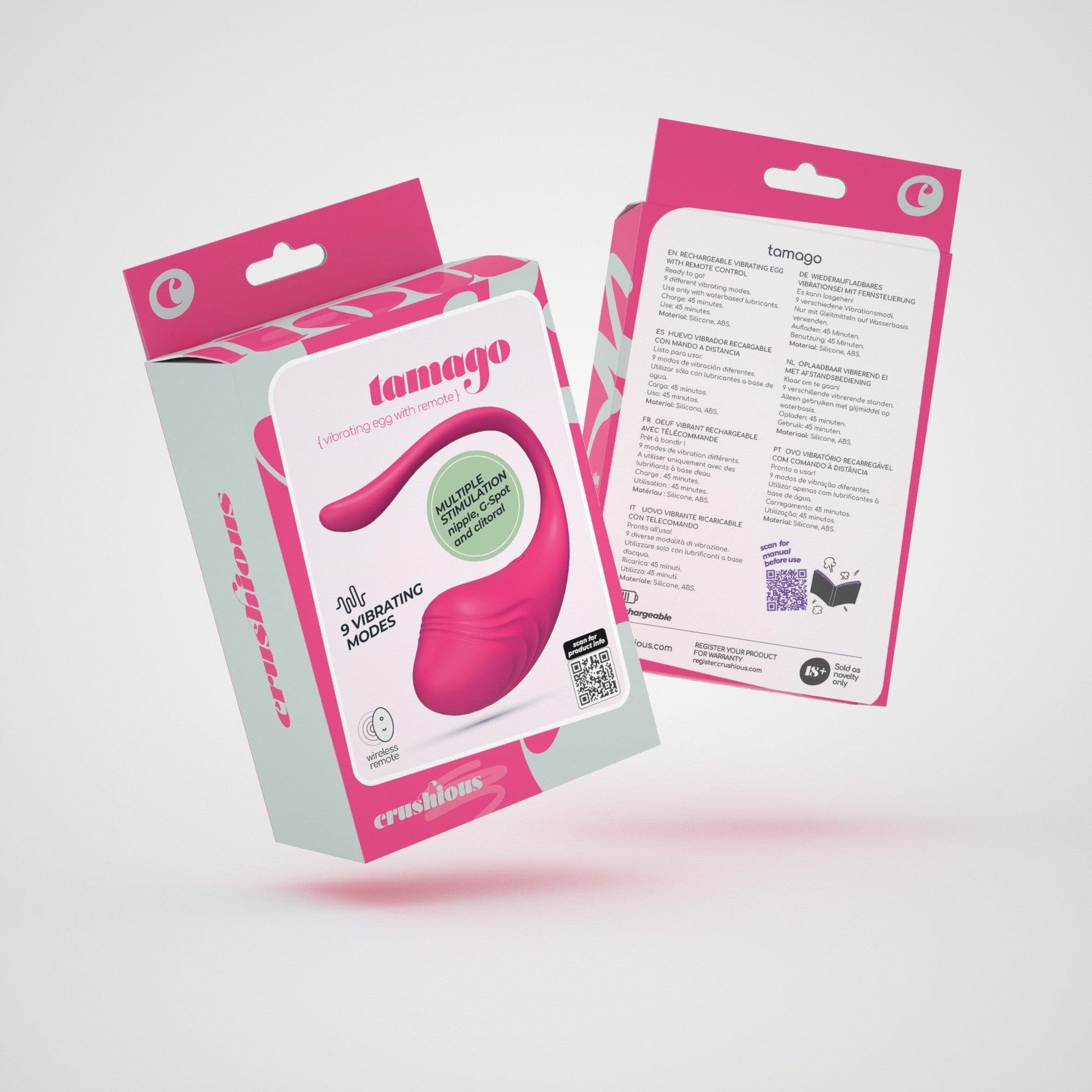 Ou Vibrator cu Telecomanda, Experienta Intensa si Design Ergonomic, Crushious Tamago, Roz - Amoroso