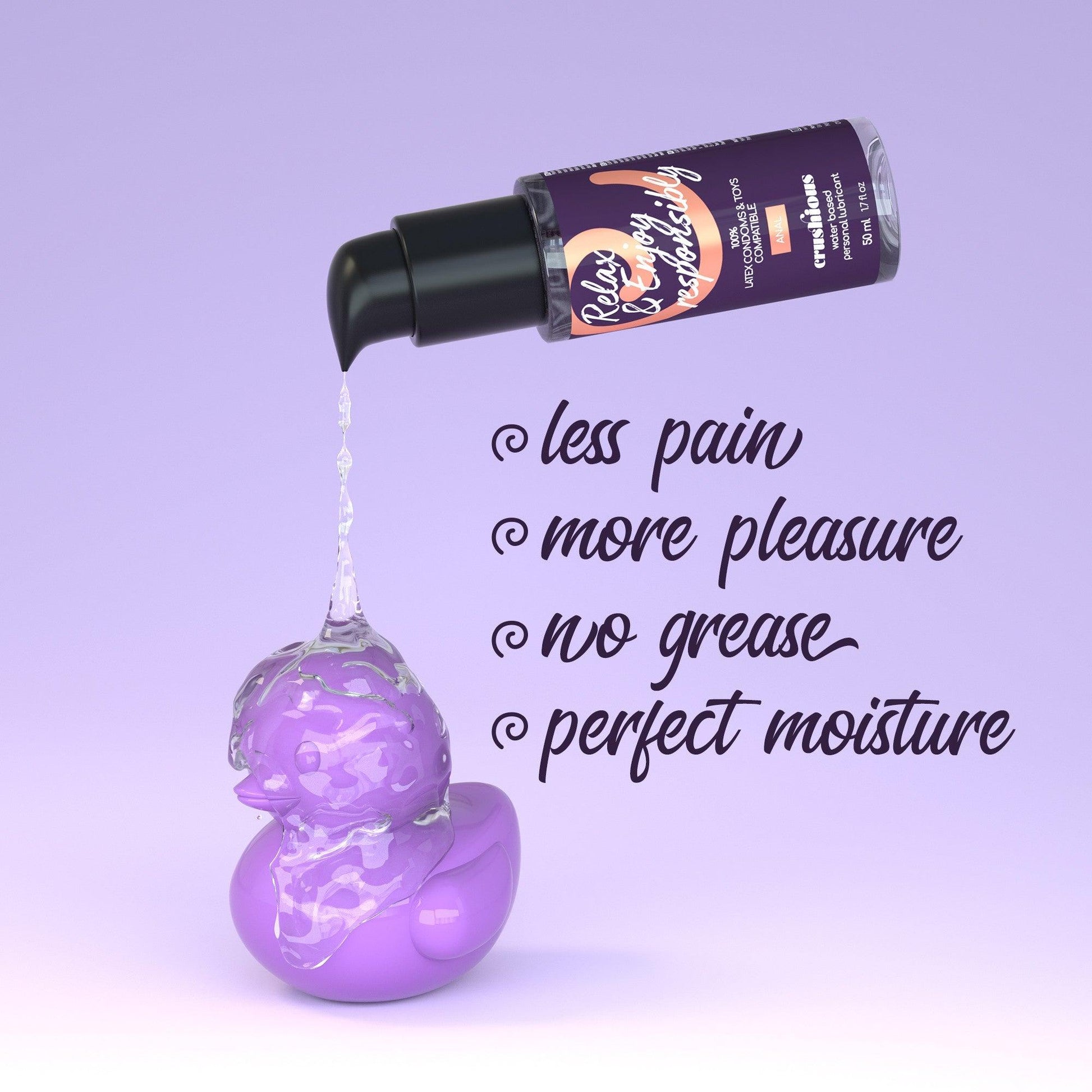 Lubrifiant pe baza de apa, fara aroma, pentru sex anal, Crushious, 50 ml - Amoroso
