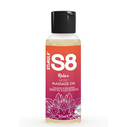 Ulei Erotic pentru Masaj, Ceai Verde si Flori de Liliac, S8 Relax, 50ml