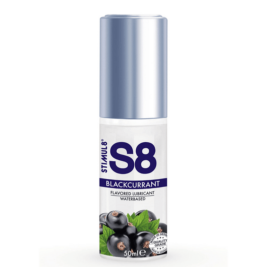 Lubrifiant Pe Baza de Apa, Gust De Coacaze Negre, Momente Intime Delicioase, S8 Blackcurrant Lubricant, 50ml - Amoroso