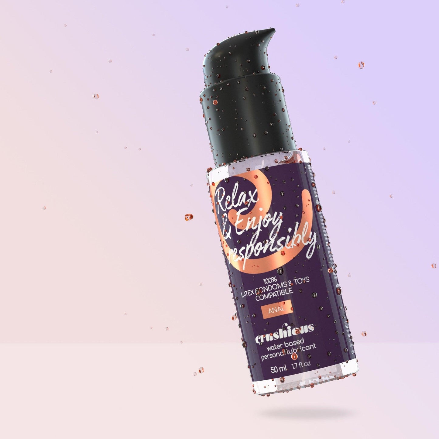 Lubrifiant pe baza de apa, fara aroma, pentru sex anal, Crushious, 50 ml - Amoroso