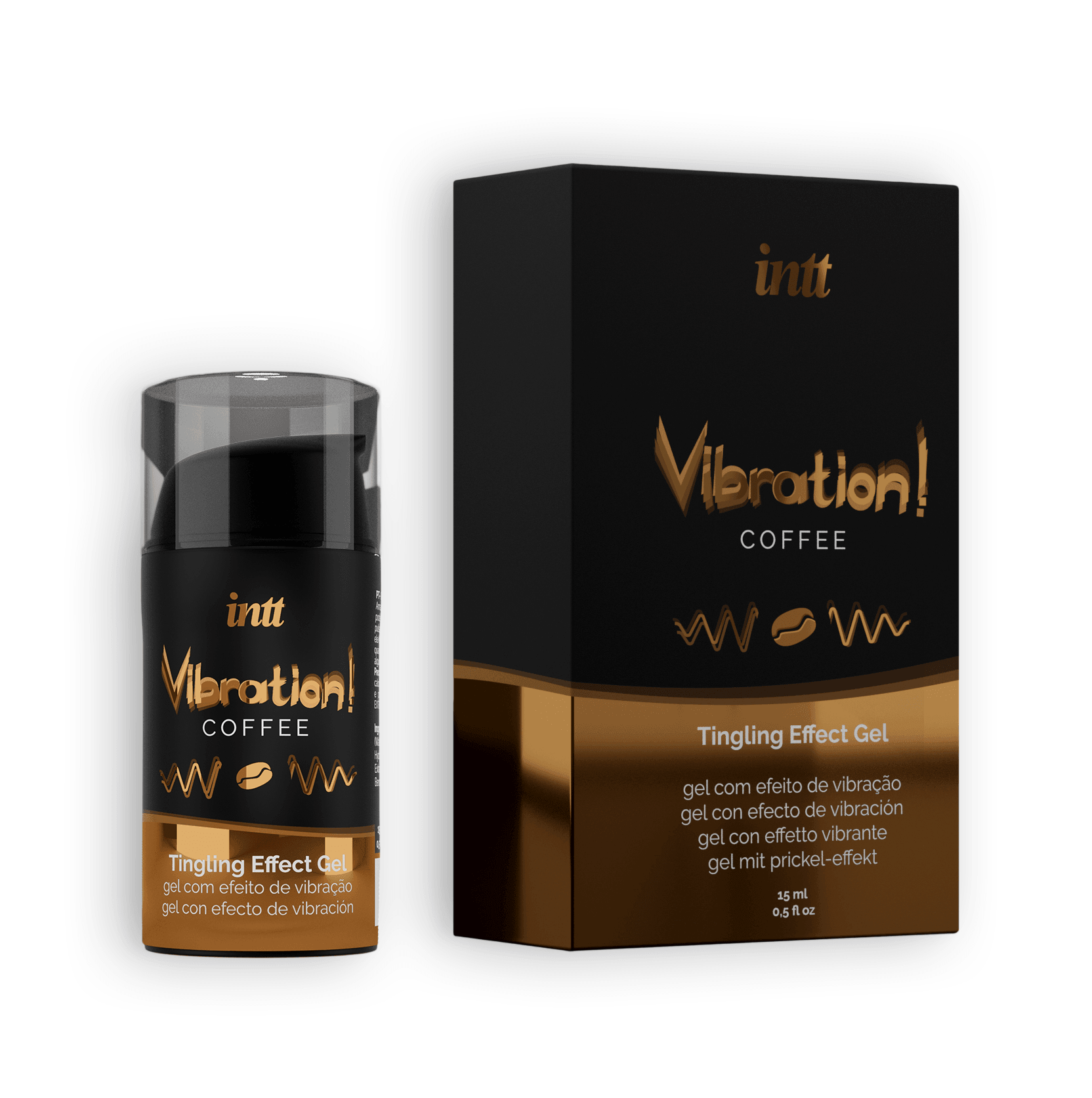 Gel Stimulator cu Efect de Vibratie si Aroma de Cafea, Unisex, pentru Placere Intensa, INTT, 15ml - Amoroso