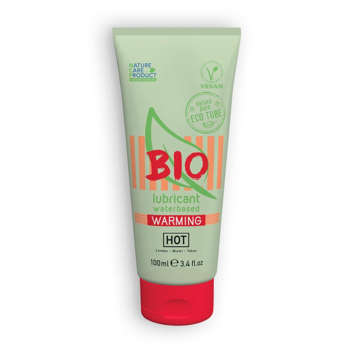 Lubrifiant BIO pe baza de apa, cu efect de incalzire, Vegan & Eco-Friendly, HOT™, 100 ml - Amoroso