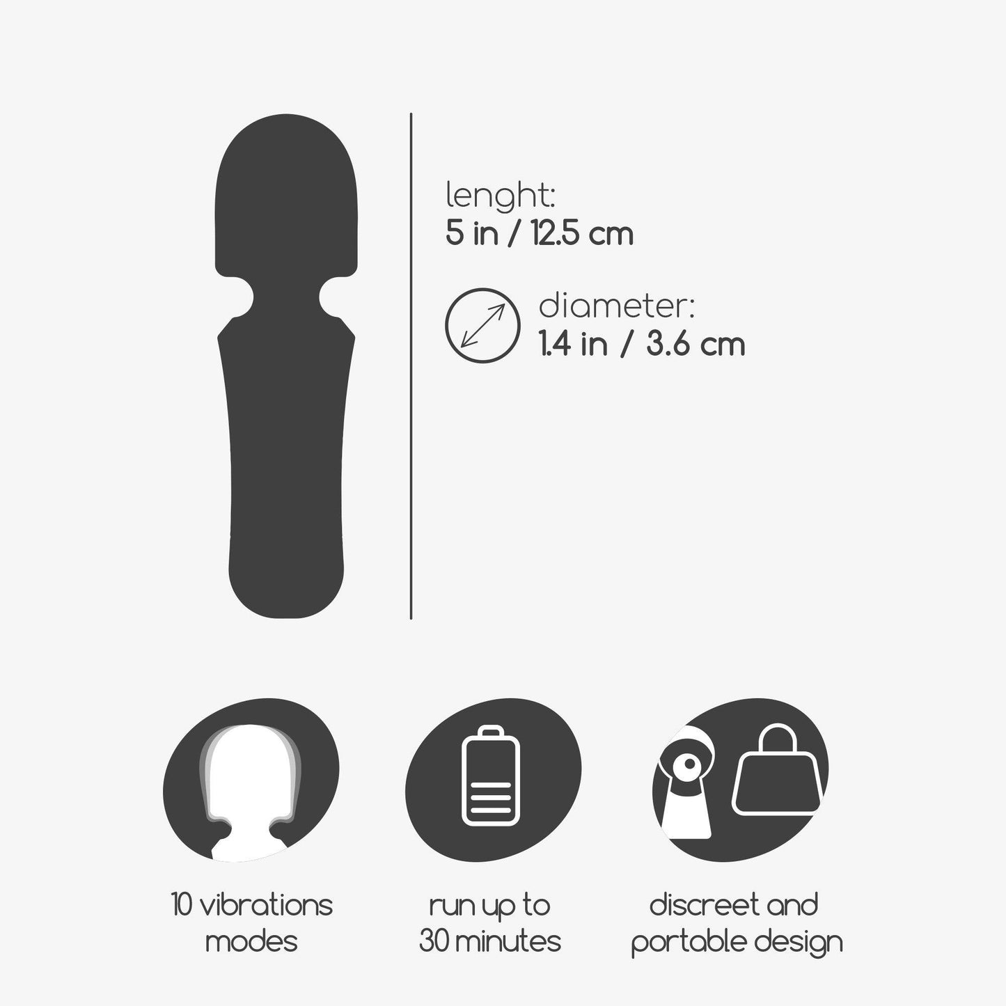 Mini Vibrator Wand Reincarcabil, Masaj si Relaxare Discreta, Crushious Wanda, Roz - Amoroso