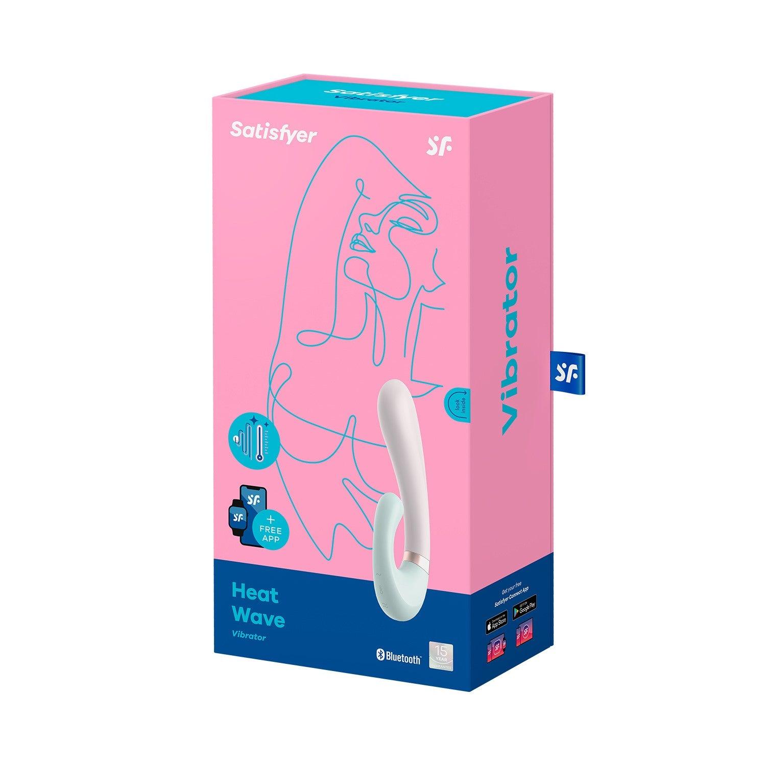 Vibrator cu Functie de Incalzire, Control prin Aplicatie, Placeri Supreme, Satisfyer Heat Wave, Verde - Amoroso