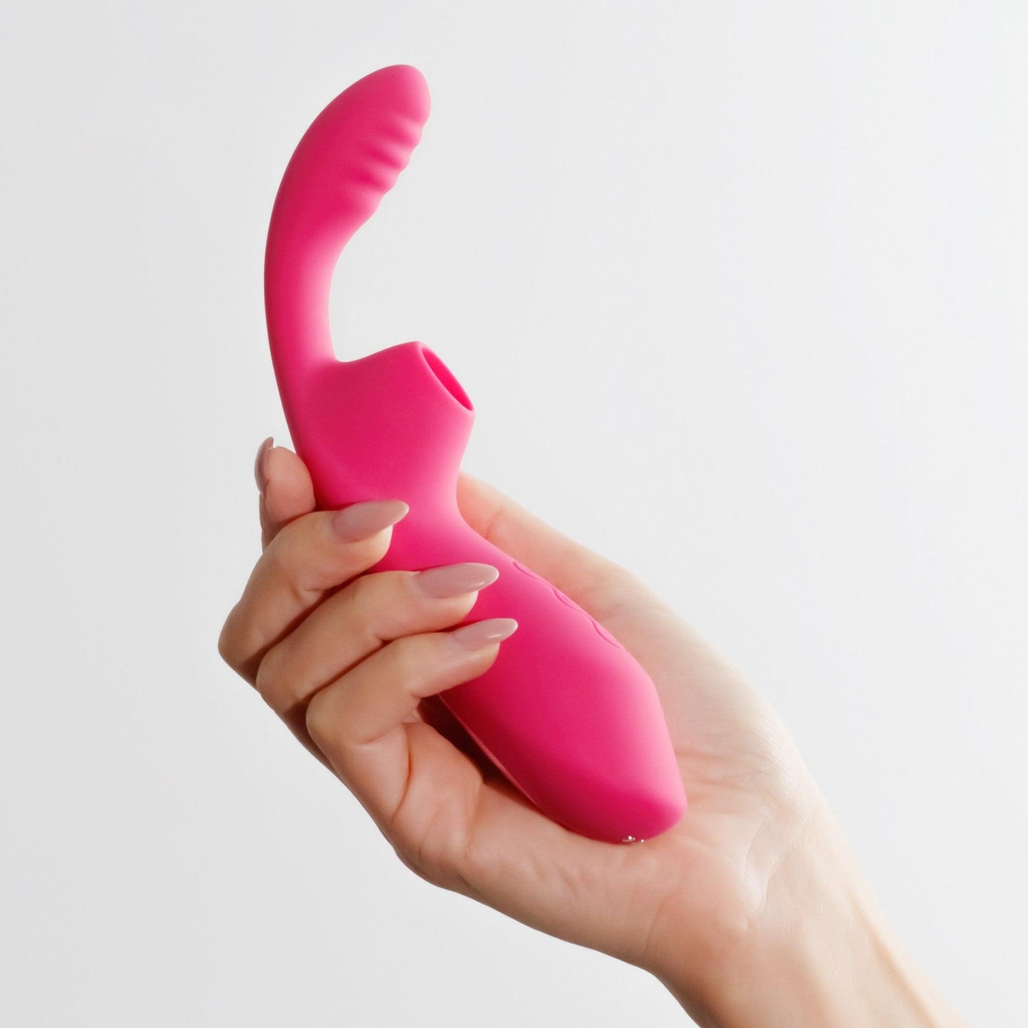 Vibrator Clitoridian si Vaginal 2-in-1, Vibratii si Suctiune pentru Placere Intensa, Crushious Cyran, Roz - Amoroso