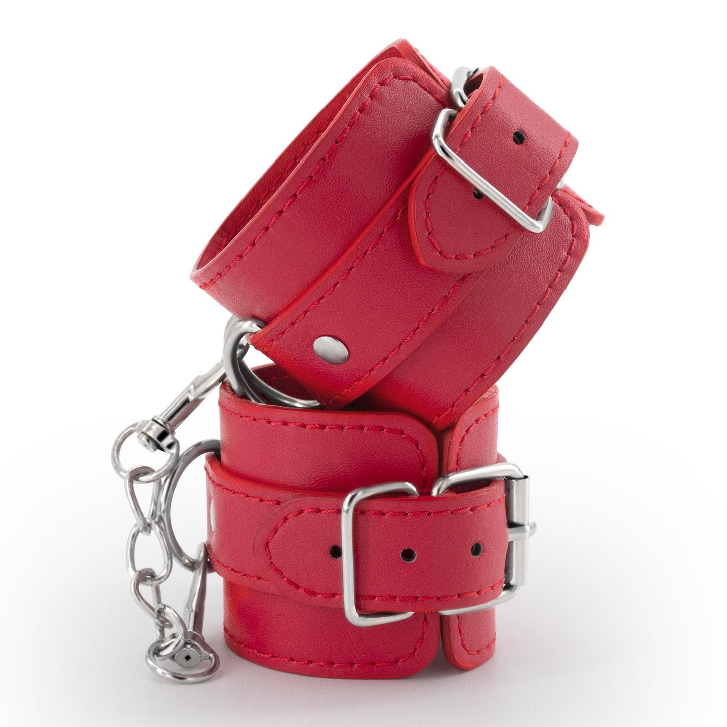 Catuse BDSM din Piele Ecologica "Bondage Love", Eleganta si Control in Momentele Intime, Crushious, Rosu - Amoroso