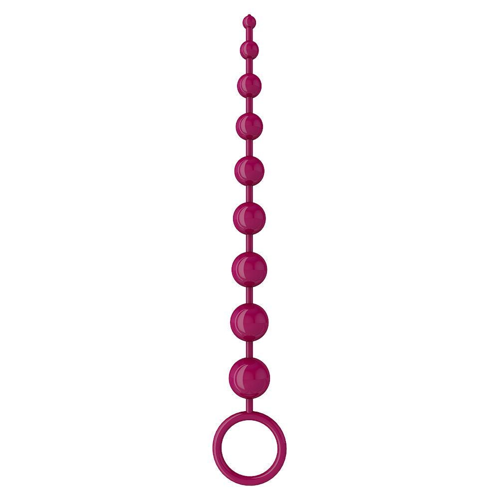 Bile Anale Sex Please Sexy Beads, Set 9 Bile Progresive din TPR Flexibil, Cu Inel de Siguranta - Amoroso