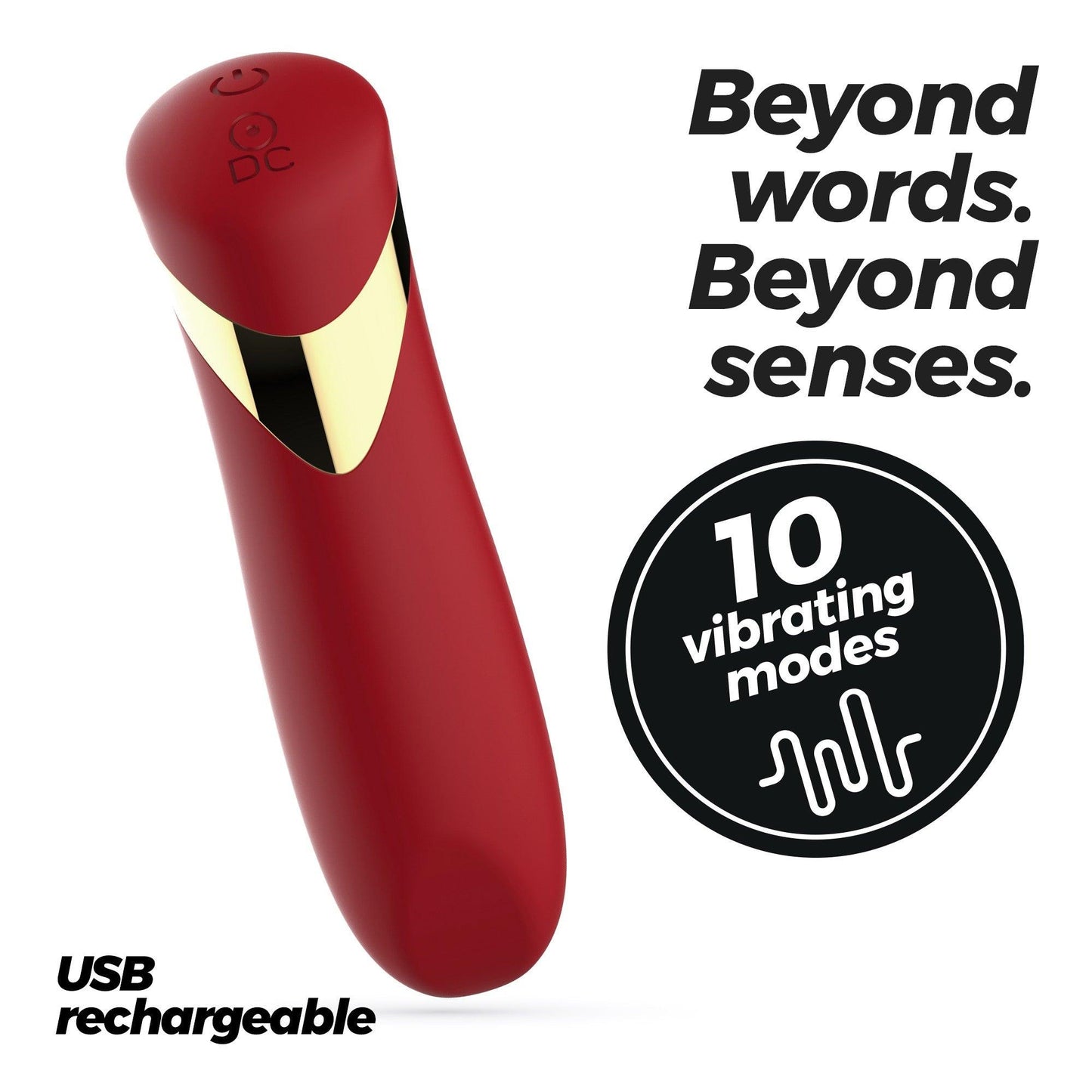 Vibrator Bullet Reincarcabil, Putere, Eleganta si Placere Discreta, Crushious, Rosu - Amoroso