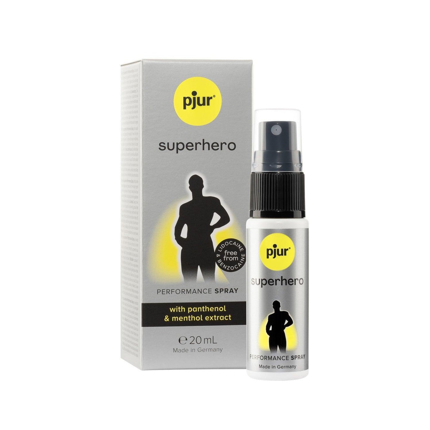 Spray Pjur Superhero Performance, Cu Panthenol si Extract de Mentol, Control Sporit si Performanta Maxima, 20 ml - Amoroso