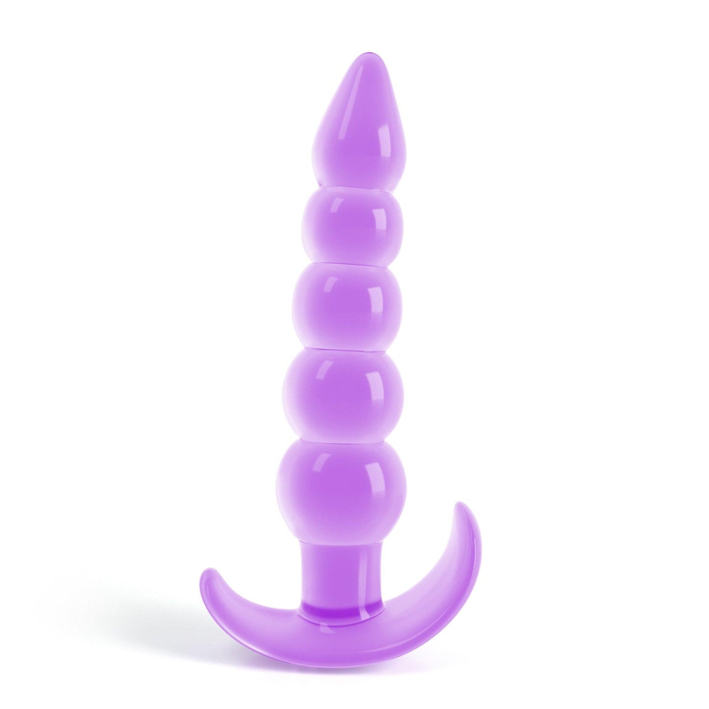 Dop anal flexibil Crushious Draco, mov, 12cm lungime, 4 margele progresive - Amoroso
