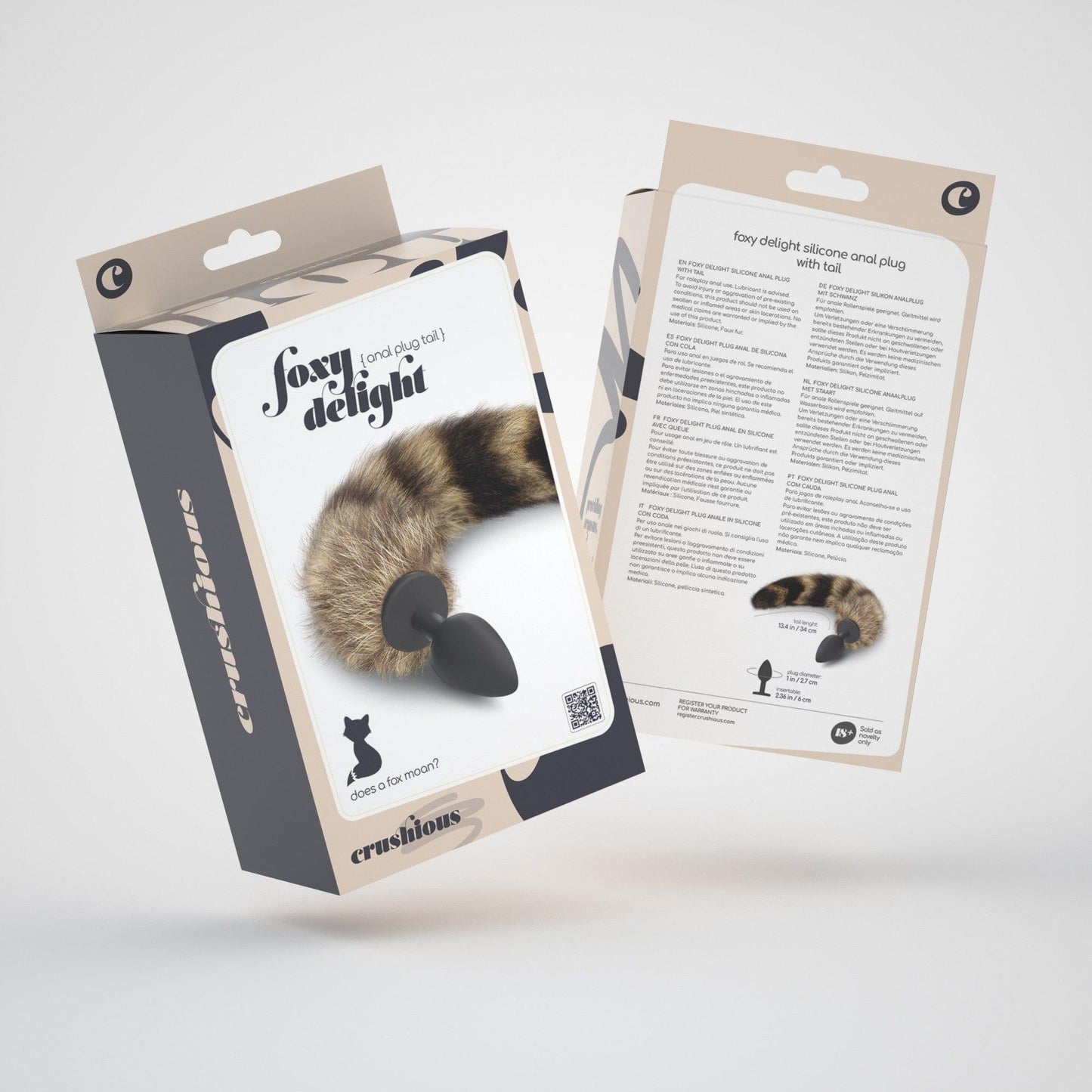Dop Anal cu Coada Foxy Delight din Silicon, Placere Senzuala si Eleganta in Jocurile de Rol, Negru - Amoroso