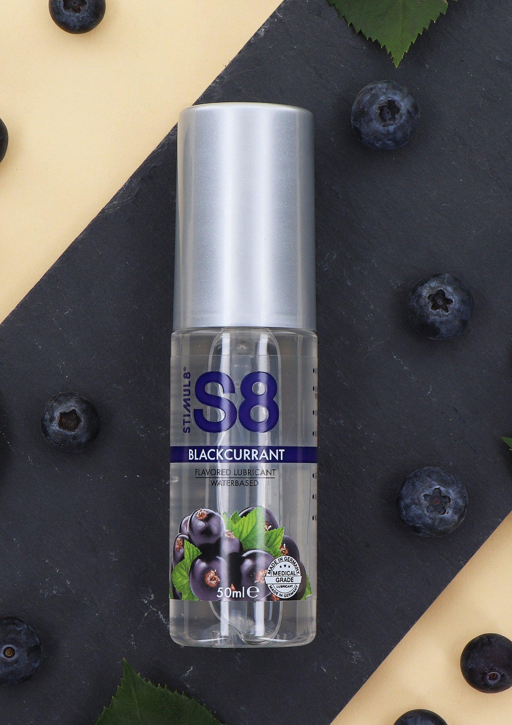 Lubrifiant Pe Baza de Apa, Gust De Coacaze Negre, Momente Intime Delicioase, S8 Blackcurrant Lubricant, 50ml - Amoroso