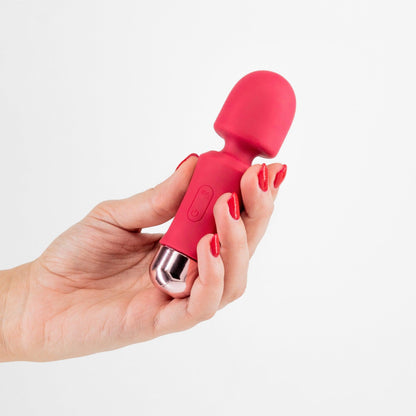 Mini Vibrator Wand Reincarcabil, Masaj si Relaxare Discreta, Crushious Wanda, Rosu - Amoroso