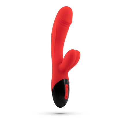 Vibrator Rabbit Dare Dong, 8 Moduri Vibrante, Stimulare Vaginala si Clitoridiana, Reincarcabil, Design Ergonomic, Rosu - Amoroso