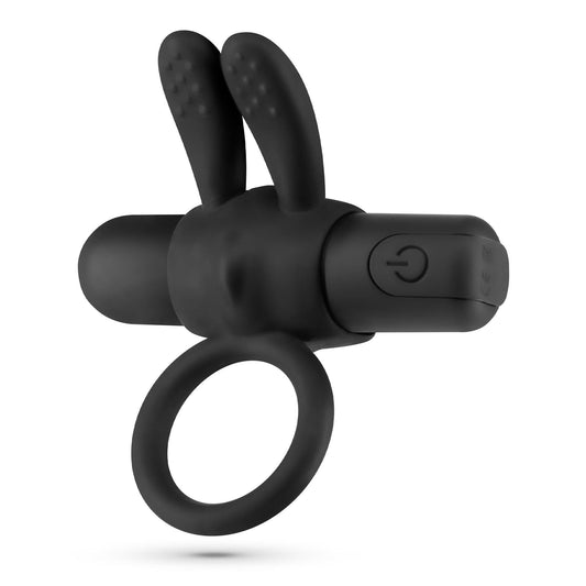 Inel Penian Vibrator cu 10 Moduri de Vibratie, Reincarcabil pentru Placere Intensa si Confort Superior, Negru - Amoroso
