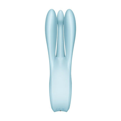 Vibrator Inovator cu Tripla Stimulatie, 10 Moduri de Vibratie, Satisfyer Threesome 1, Albastru - Amoroso