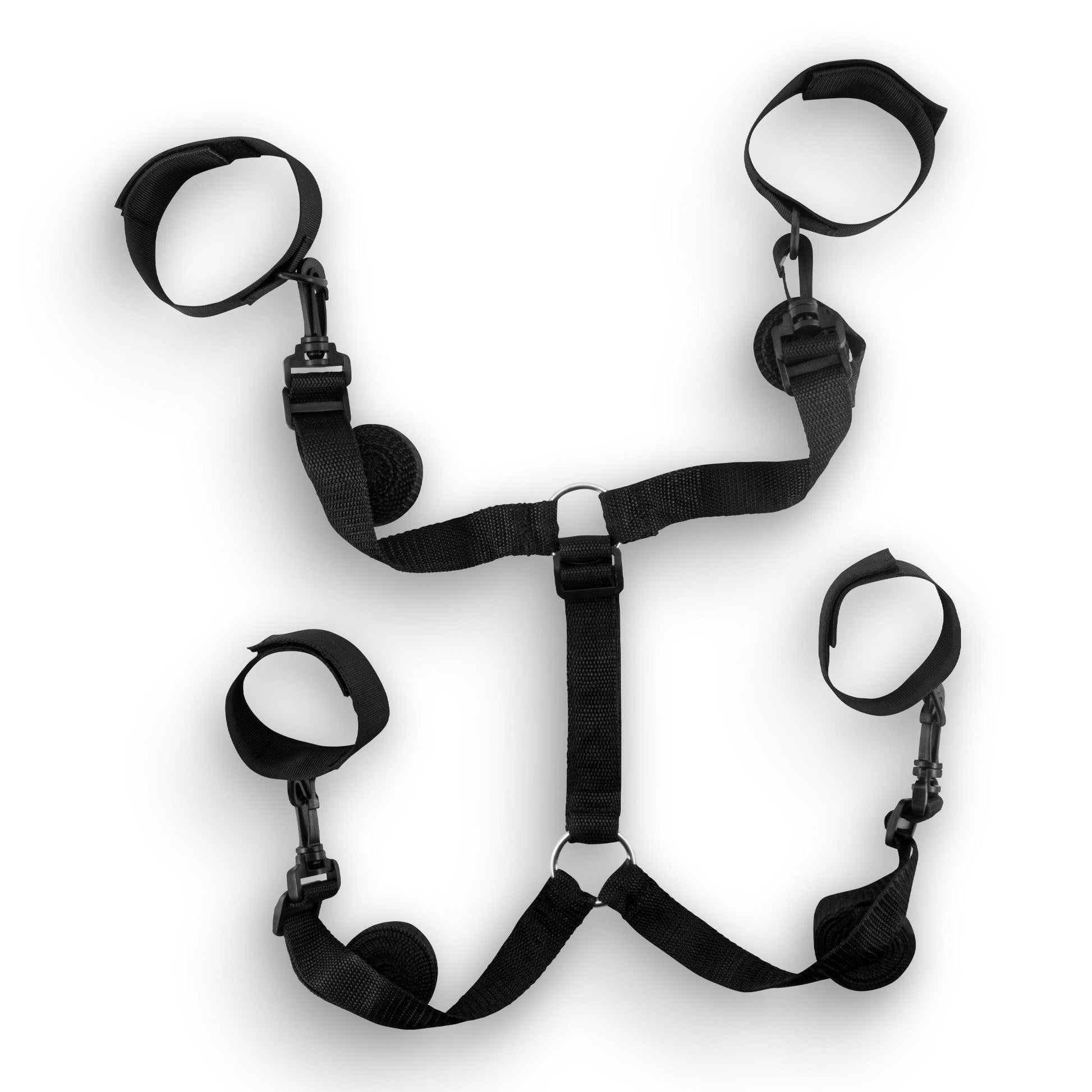 Set Universal de Legaturi pentru Pat, Accesoriu Ideal pentru Jocuri BDSM si Momente Intime, Crushious, Negru - Amoroso