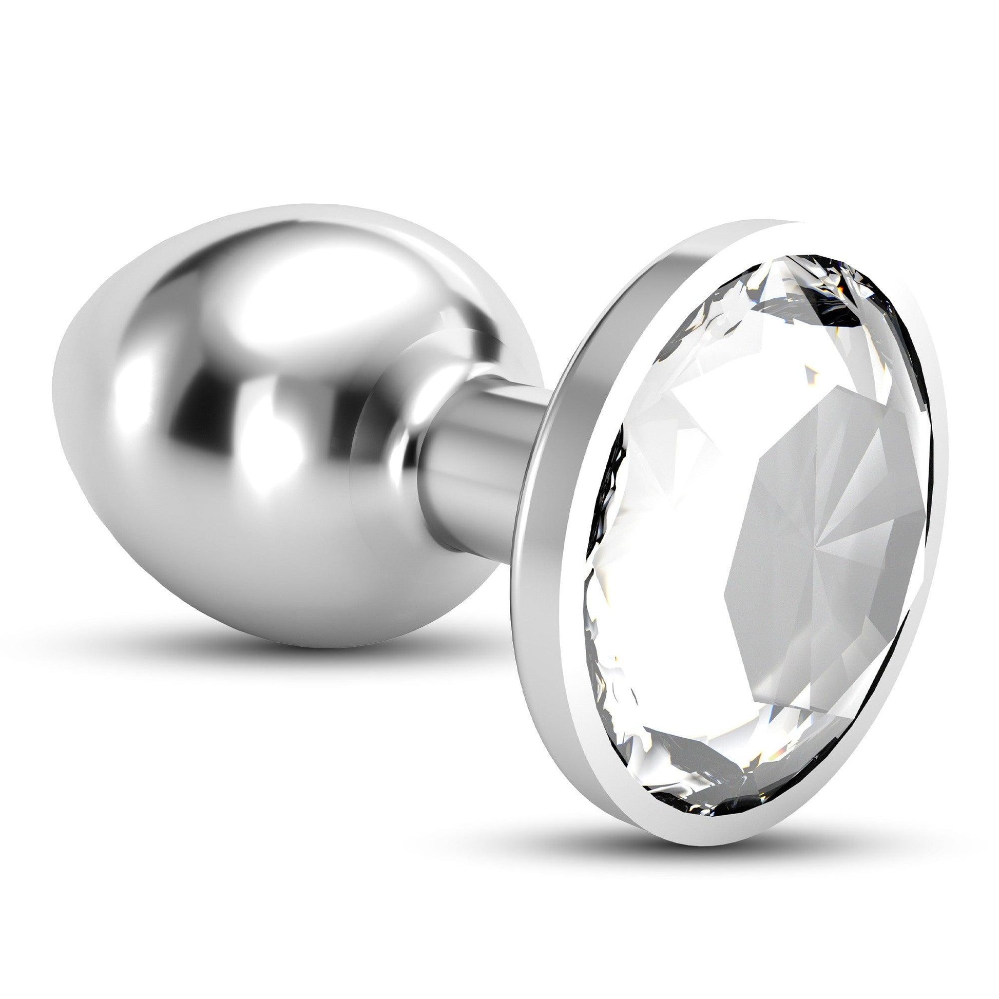 Dop Anal Small cu Cristal, Rafinament si Placere in Fiecare Moment, 6x2.7 cm, Crushious, Argintiu - Amoroso
