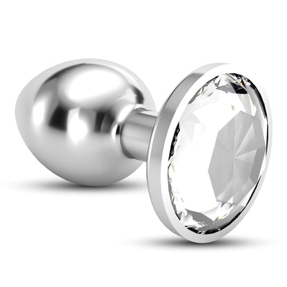 Dop Anal Small cu Cristal, Rafinament si Placere in Fiecare Moment, 6x2.7 cm, Crushious, Argintiu - Amoroso