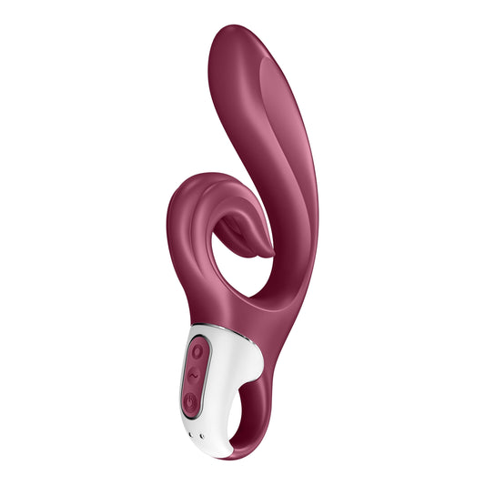 Vibrator Iepure cu Stimulare Duala, Placeri Supreme, Satisfyer, Rosu - Amoroso