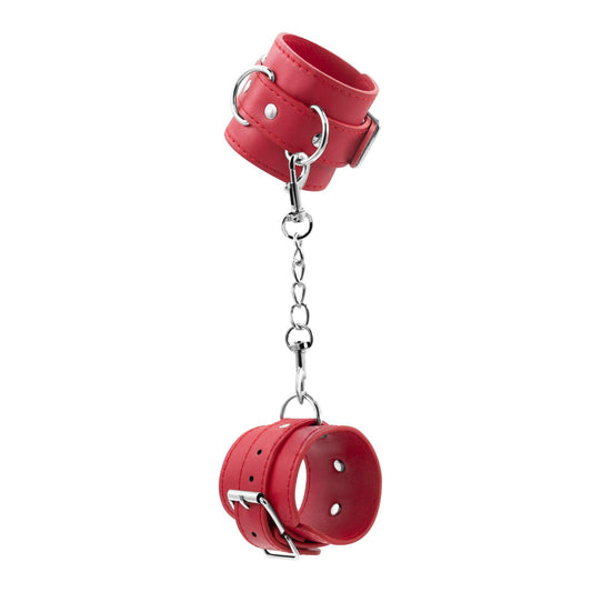 Catuse BDSM din Piele Ecologica "Bondage Love", Eleganta si Control in Momentele Intime, Crushious, Rosu - Amoroso