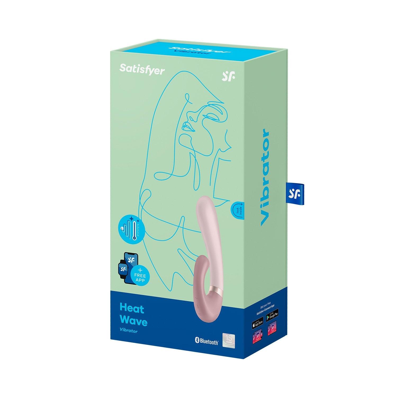 Vibrator cu Functie de Incalzire, Control prin Aplicatie, Placeri Supreme, Satisfyer Heat Wave, Roz - Amoroso