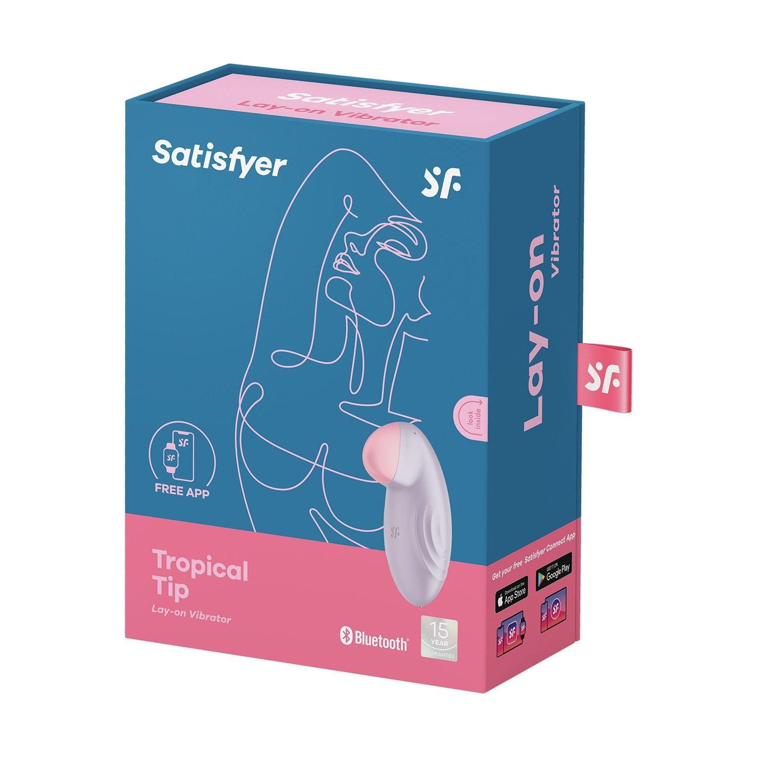 Vibrator Inteligent, Control prin Aplicatie, Design Compact, Satisfyer Tropical Tip, Mov - Amoroso