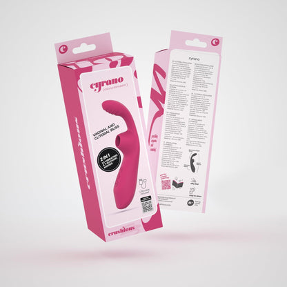 Vibrator Clitoridian si Vaginal 2-in-1, Vibratii si Suctiune pentru Placere Intensa, Crushious Cyran, Roz - Amoroso